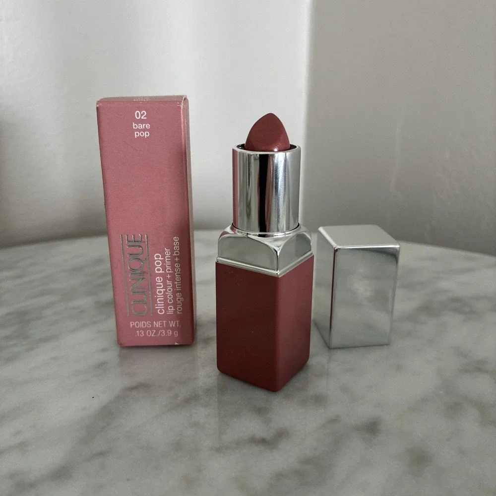 Clinique Pop Lip Colour + Primer Lipstick 02 Bare Pop .13oz / 3.9g